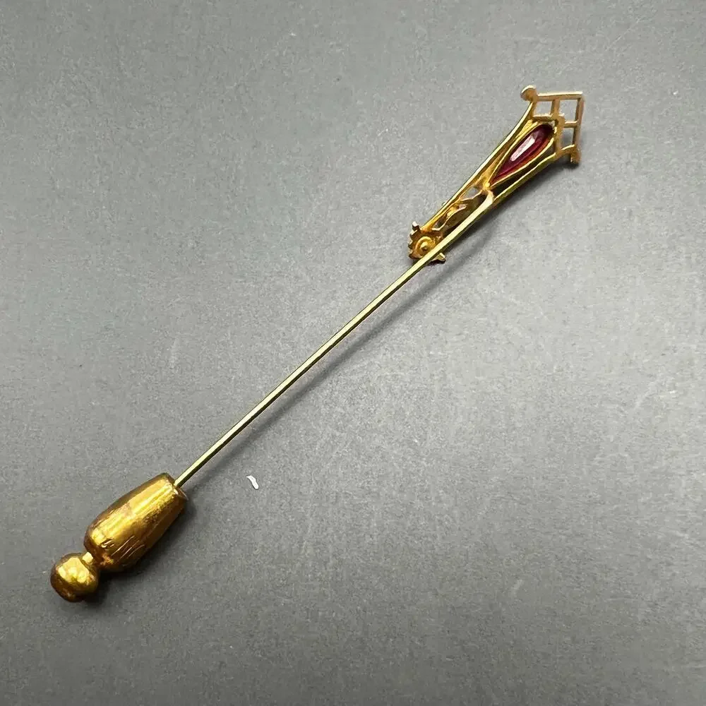 Antique Victorian 10kt Gold Paste Stone Stick Pin